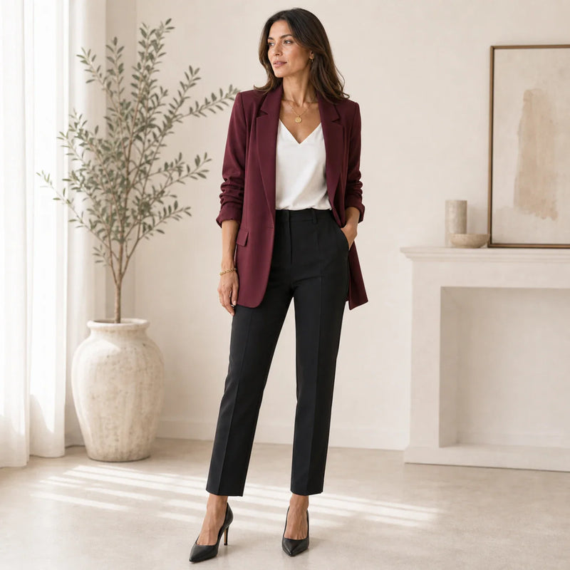 Blazer Solene - Boyfriend Jacket with Rolled Sleeves