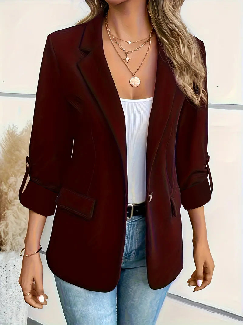 Blazer Solene - Boyfriend Jacket with Rolled Sleeves