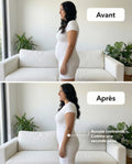 Before and after side view with a smoother silhouette