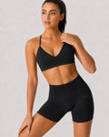 Smooth Seamless Midi Shorts Black
