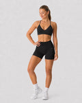Smooth Seamless Midi Shorts Black