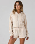 Everyday Terry Cropped Hoodie Cream - product image 2