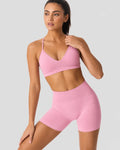 Smooth Seamless Midi Shorts Pink