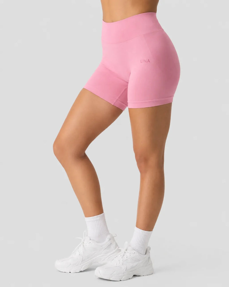 Smooth Seamless Midi Shorts Pink