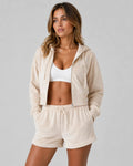 Everyday Terry Cropped Hoodie Cream - product image 3