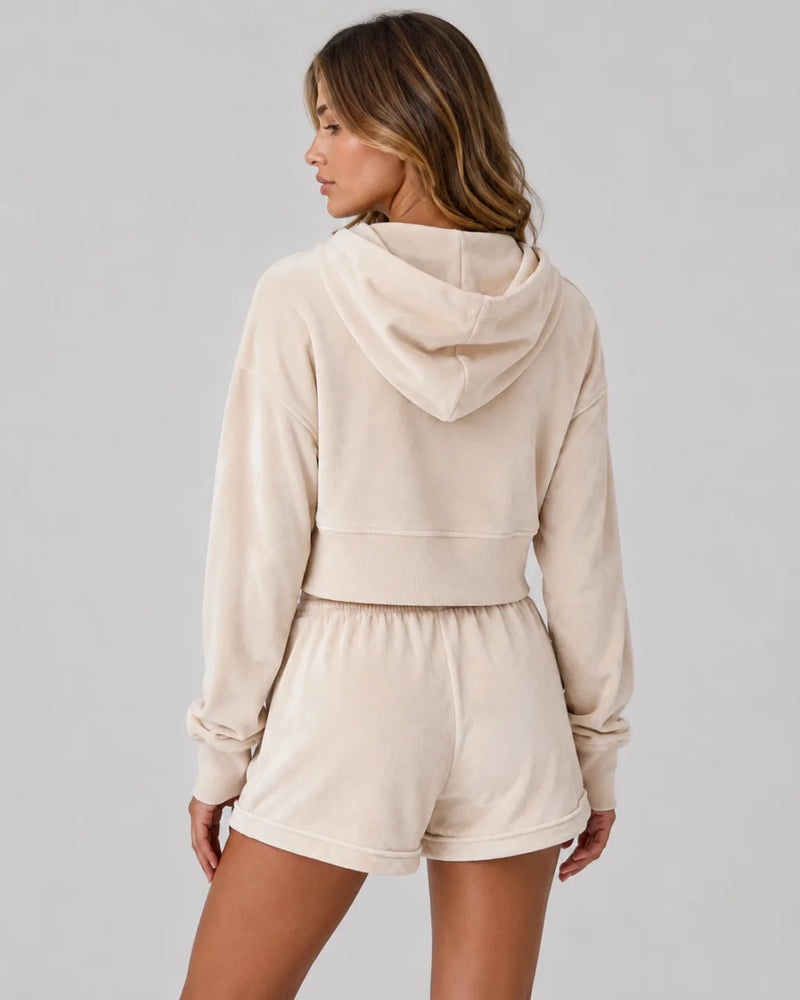 Everyday Terry Cropped Hoodie Cream - product image 4