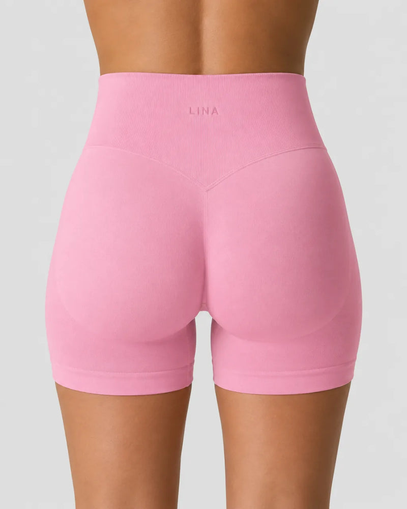 Smooth Seamless Midi Shorts Pink