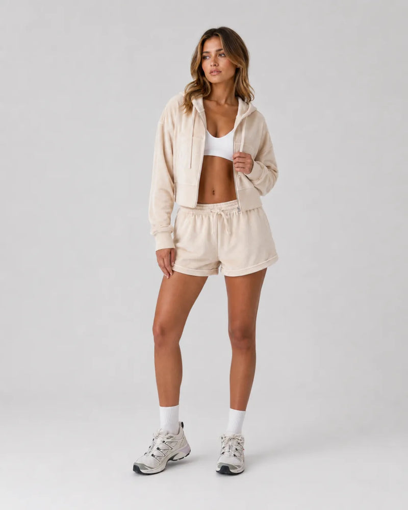 Everyday Terry Cropped Hoodie Cream - product image 6