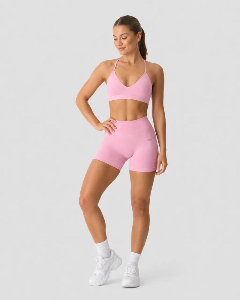 Smooth Seamless Midi Shorts Pink
