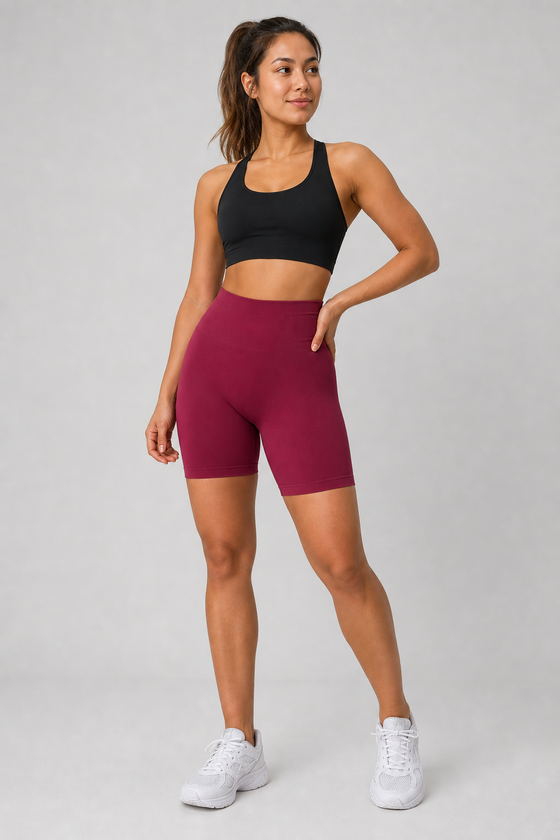Nimble Midi Shorts Dull Berry Red