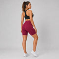 Nimble Midi Shorts Dull Berry Red - back fit