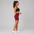 Nimble Midi Shorts Dull Berry Red - side profile