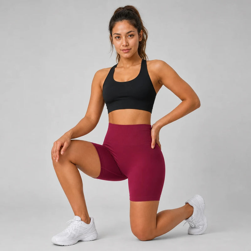 Nimble Midi Shorts Dull Berry Red - movement studio
