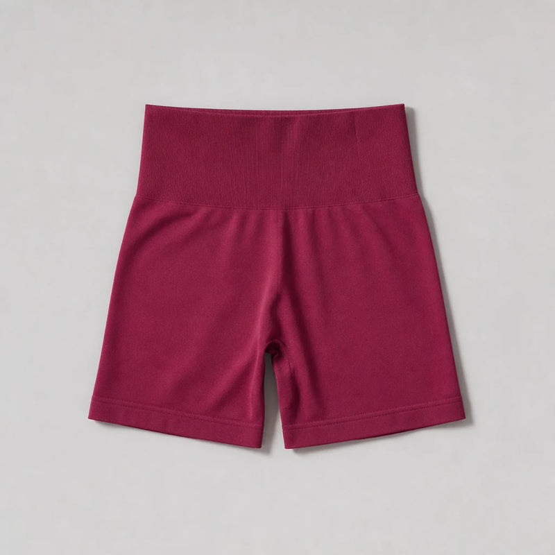 Nimble Midi Shorts Dull Berry Red - premium flat lay