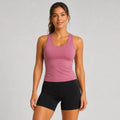 Smooth Seamless 2-in-1 Tank Juicy Mauve - front camera gaze