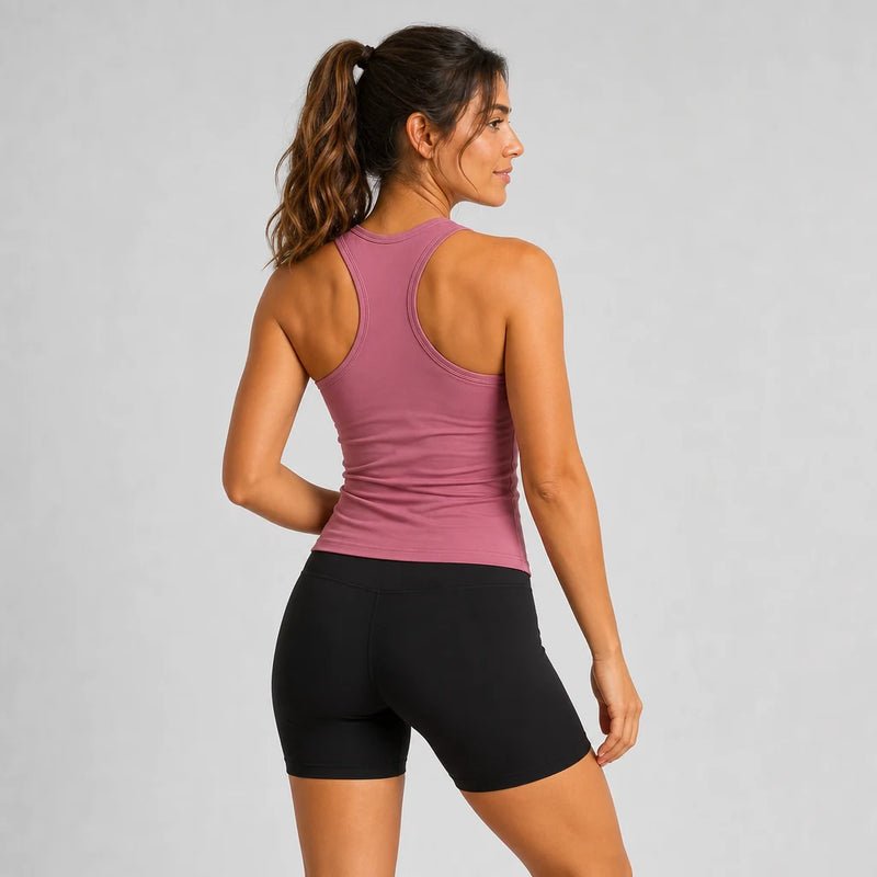 Smooth Seamless 2-in-1 Tank Juicy Mauve - back view