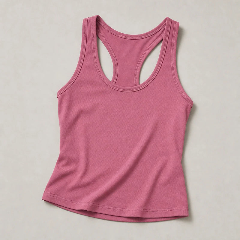 Smooth Seamless 2-in-1 Tank Juicy Mauve - premium flat lay