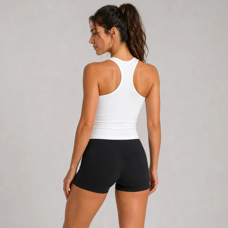 Smooth Seamless 2-in-1 Tank White Snow - back view