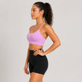 Smooth Seamless Strappy Sports Bra Lavender Pink - side profile